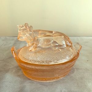 Vintage Cow Butter Dish